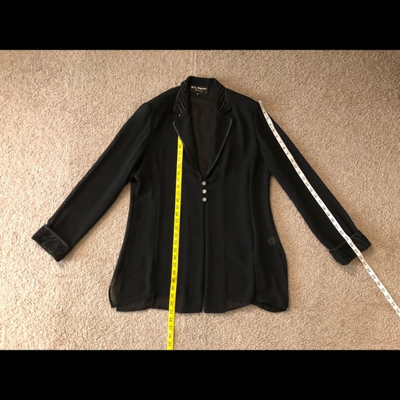 Eva Polini Couture Black Embroidered Jeweled Blazer & Top Sz 16  Lot of 2 items - Picture 6 of 16